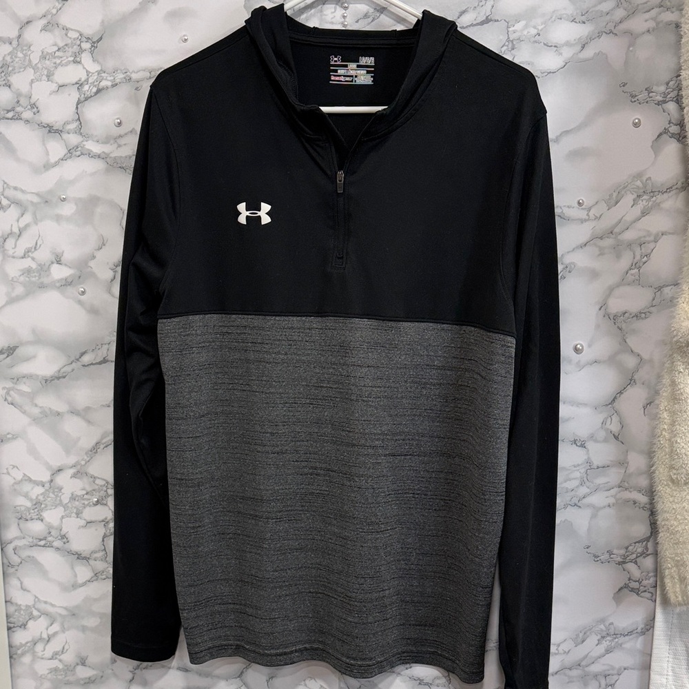 Under Armour Black and Gray Half-Zip Pullover